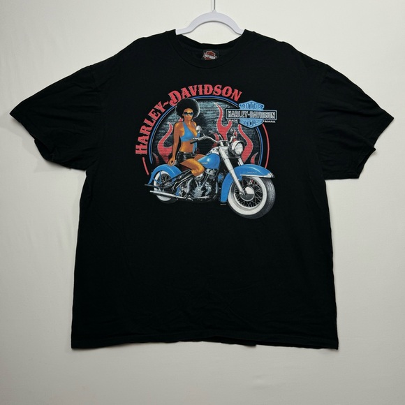 Harley-Davidson Other - Y2K Harley Davidson Motorcycle of North Carolina Pinup Graphic Tee Men’s 2XL